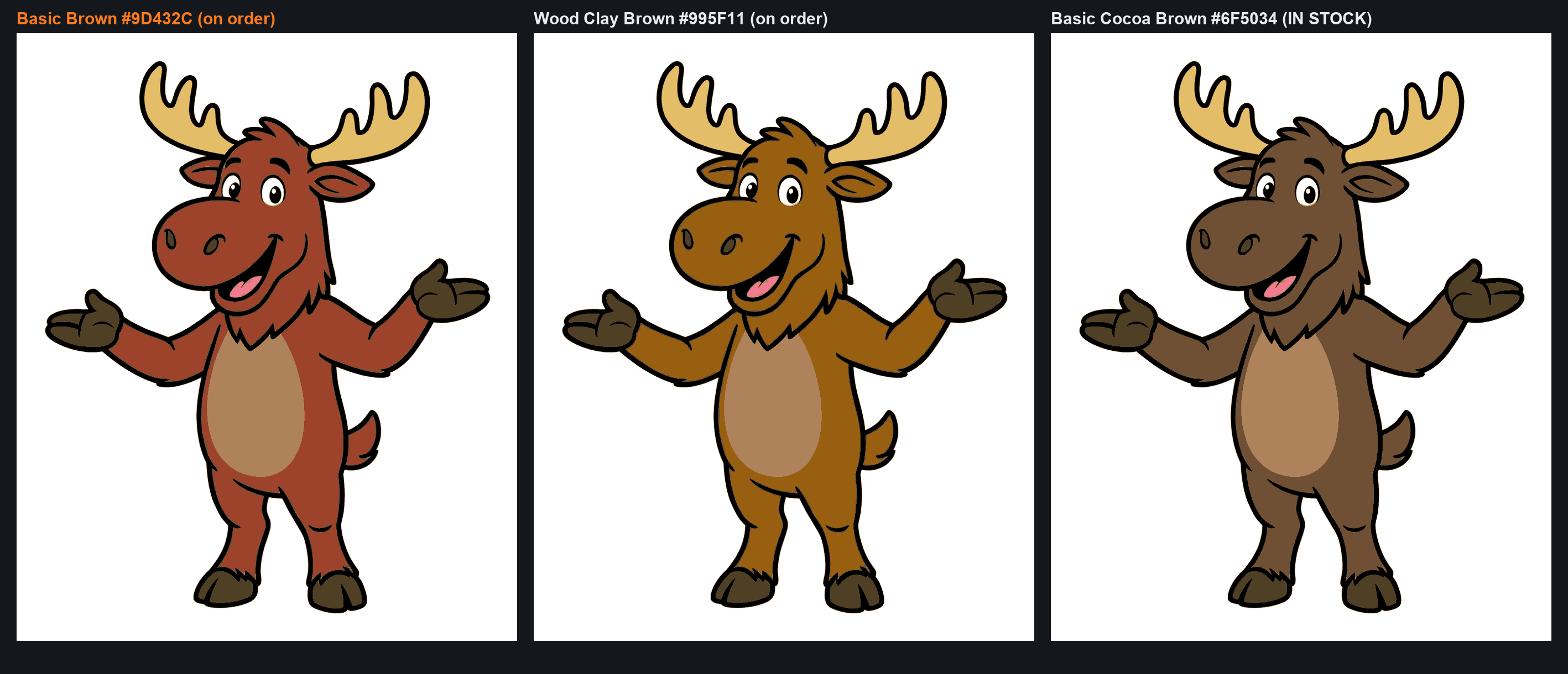 Moose mascot in real filament colors